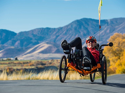 bob wassom riding adaptive e-bike