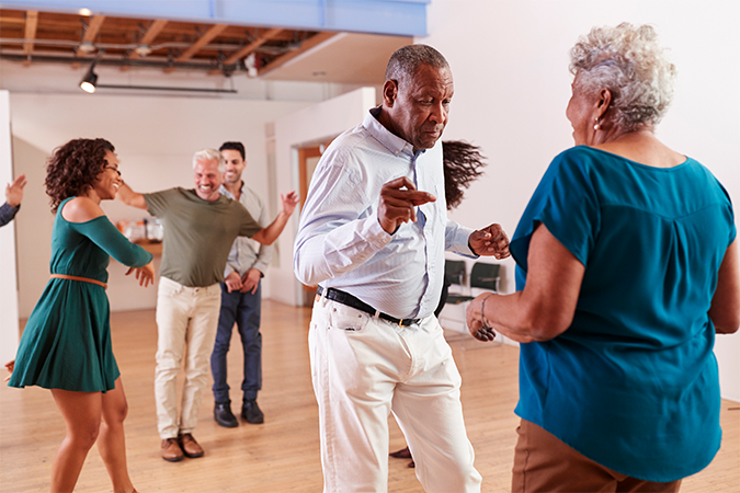 elderly people dancing